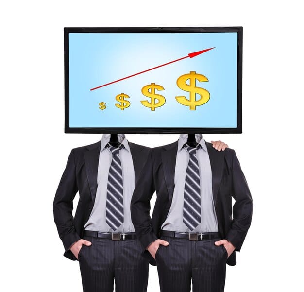 A split screen showing two different investment approaches. On one side, a traditional financial advisor is meeting with a client in a formal office setting. On the other side, a user is interacting with a robo-advisor platform on their tablet, showcasing a personalized investment portfolio with interactive charts and performance data. The image highlights the contrast between traditional and modern investment methods.