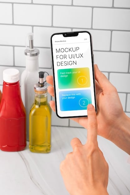A close-up shot of a smartphone screen displaying a personalized product recommendation based on the user's browsing history. The recommendation is highly relevant and visually appealing, with a clear call-to-action button. The overall focus is on the seamless and intuitive nature of personalized mobile shopping.