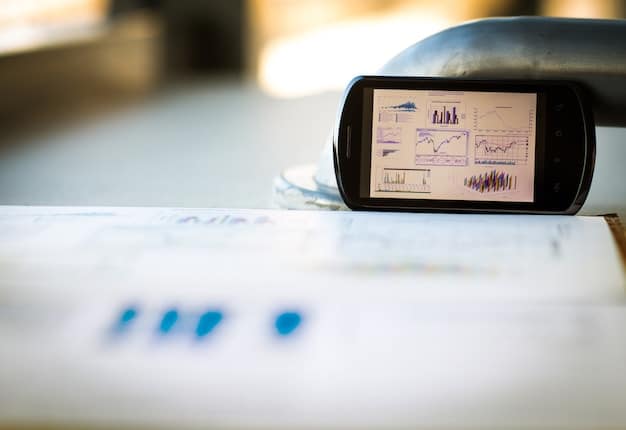 A close-up shot of a dashboard displaying real-time marketing analytics powered by artificial intelligence. The dashboard features vibrant graphs, charts, and data visualizations showing customer behavior patterns, campaign performance, and predicted ROI. The overall feel is modern, professional, and data-centric.