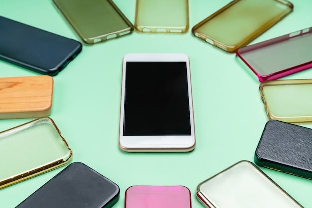 A split image showing the evolution of mobile phones from large, bulky devices with limited functionality to sleek, modern smartphones with advanced capabilities. This illustrates the cycle of tech innovation and obsolescence.