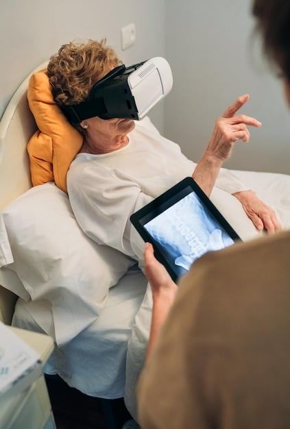 A split screen showing a doctor using VR to remotely consult with a patient within a virtual hospital setting on one side, and a student attending a virtual classroom in the metaverse on the other side, highlighting the application of the metaverse in healthcare and education.