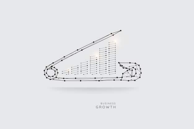 A graphic chart showing an upward trend line, illustrating 20% ROI growth in marketing, with AI icons subtly integrated.