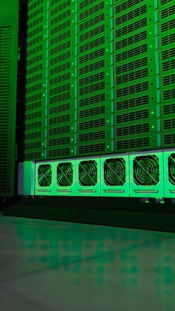 A close-up of the SecureNet Router's status lights, showing green and stable connections, indicating proper network functionality and security.
