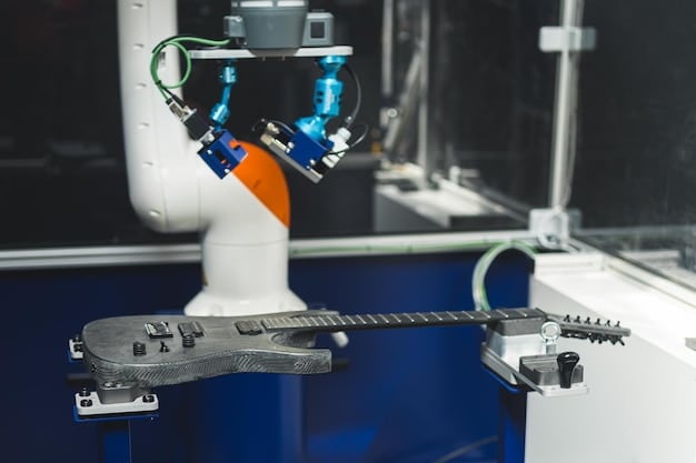 A robotic arm precisely extruding material for 3D printing a complex metal part in an advanced manufacturing lab, highlighting additive capabilities.