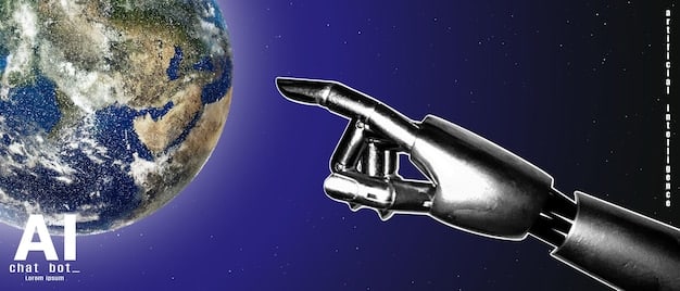 A close-up shot of a robotic arm performing intricate maintenance on a satellite in Earth orbit, showcasing advanced technical precision and engineering. The arm is equipped with various tools, and the satellite's solar panels are partially visible, reflecting the sun.